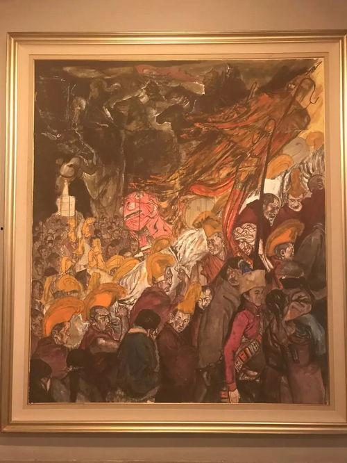 油彩画吃瓜群众,趣味横生的市井百态