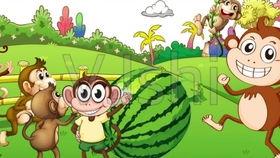 猴子吃瓜动画